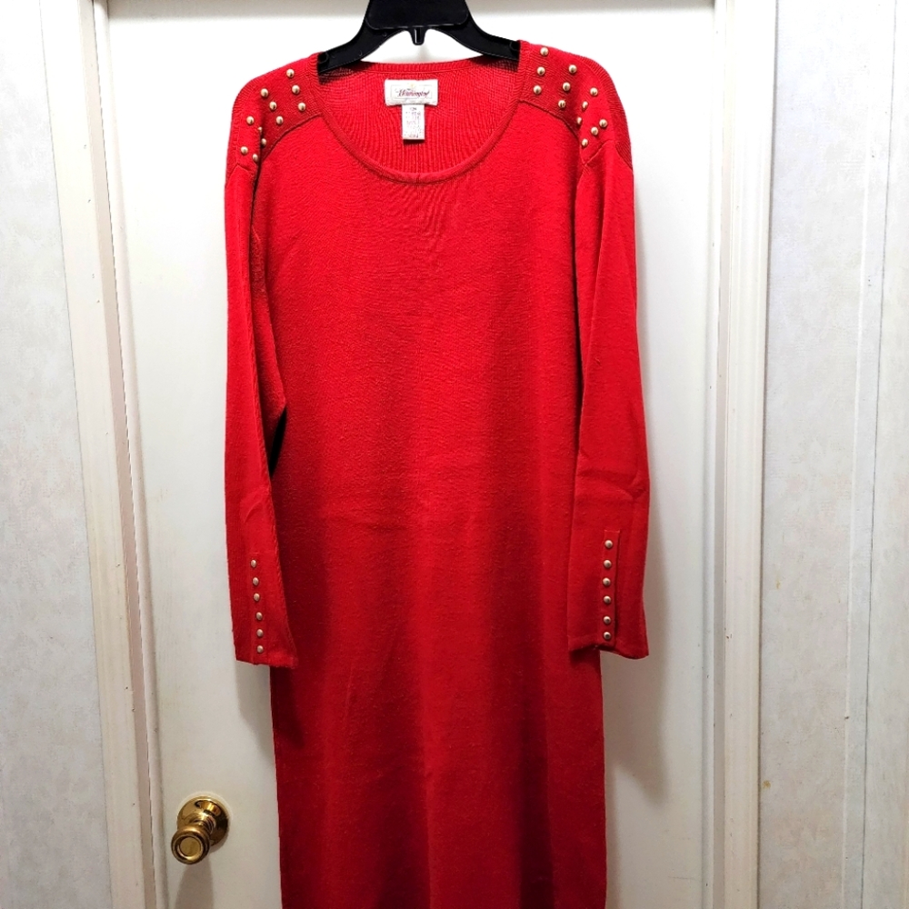 Worthington red sweater dress, size 12M